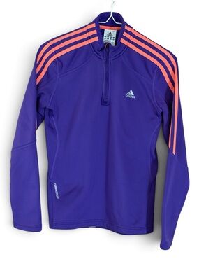 adidas Purple Formotion Climawarm 1/4 Zip Pullover Performance Jacket